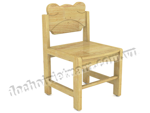 Ghế gỗ mầm non hình mặt gấu GP12102 1